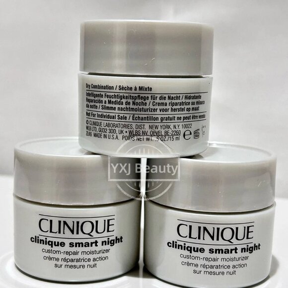 New 3x Clinique Smart Night Custom-Repair Moisturizer 3X 15ml/0.5oz=45 ml - Picture 2 of 2